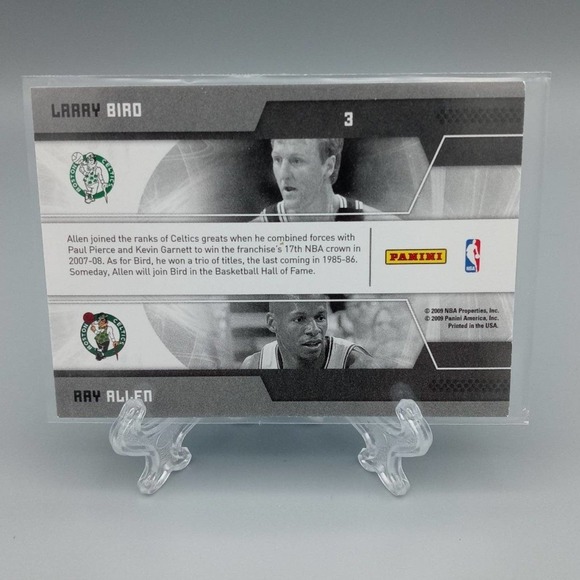 Larry Bird and Ray Allen Passing the Torch Donruss Elite 2009-10 #3 - Picture 2 of 2
